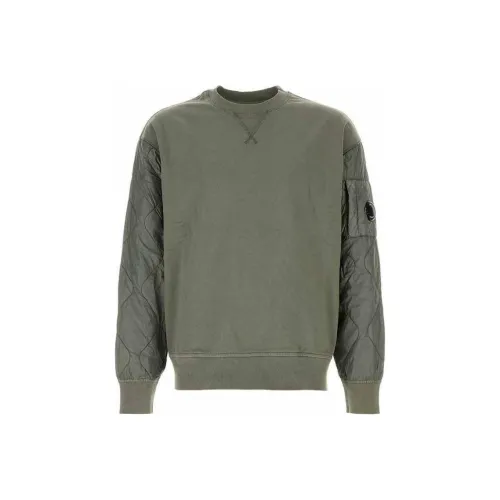 C.P.Company Quilted Panelled Long Sleeved Crewneck Sweatshirt