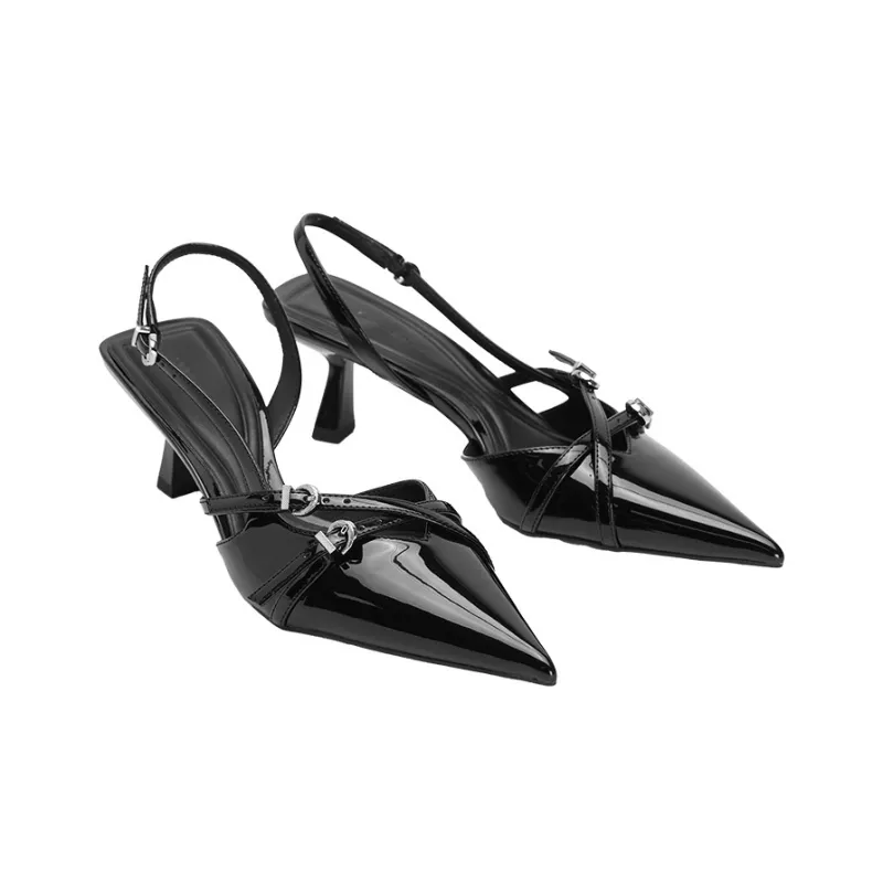 Feo Dvke Slim Heel High Heels Women's Black Gift Box Set-8