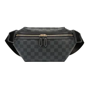 Old Man's Head Synthetic Leather Sling Bag Men's Black