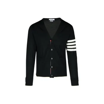 THOM BROWNE 4 Bar V Neck Cardigan