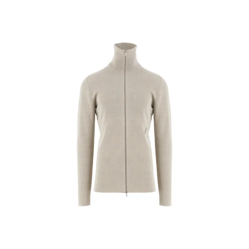 Ferragamo Logo embroidered Linen Zip Cardigan-0