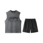 Suede Clothing Set (Gray Tank Top+Black Shorts)
