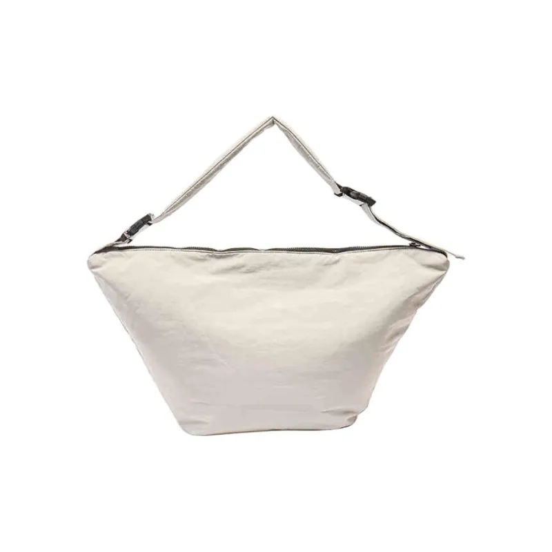 Three Blessings Fabric Dumpling Bag, Shoulder Bag, Crossbody Bag Medium Size Unisex Black/Gray-12