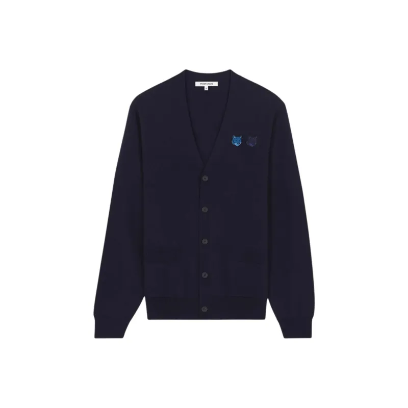 Maison Kitsune Fox Head Patch Knit Cardigan-0