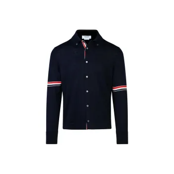 THOM BROWNE Rwb Stripe Buttoned Cardigan