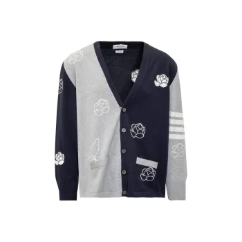 THOM BROWNE Panelled Button Up Cardigan
