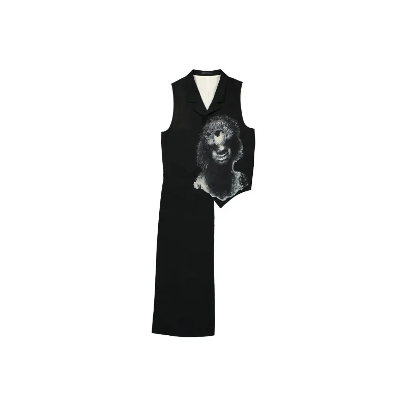 Yohji Yamamoto Artistic print Asymmetric Waistcoat-0