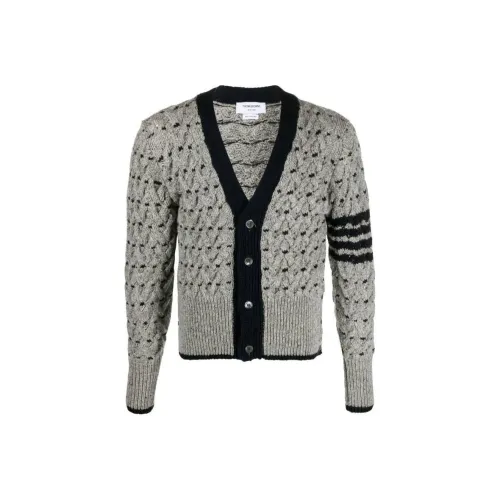 THOM BROWNE V Neck Knitted Cardigan