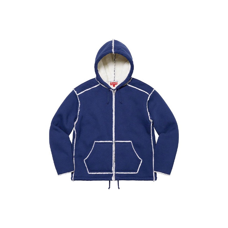 Supreme Faux Shearling Hooded Jacket - POIZON