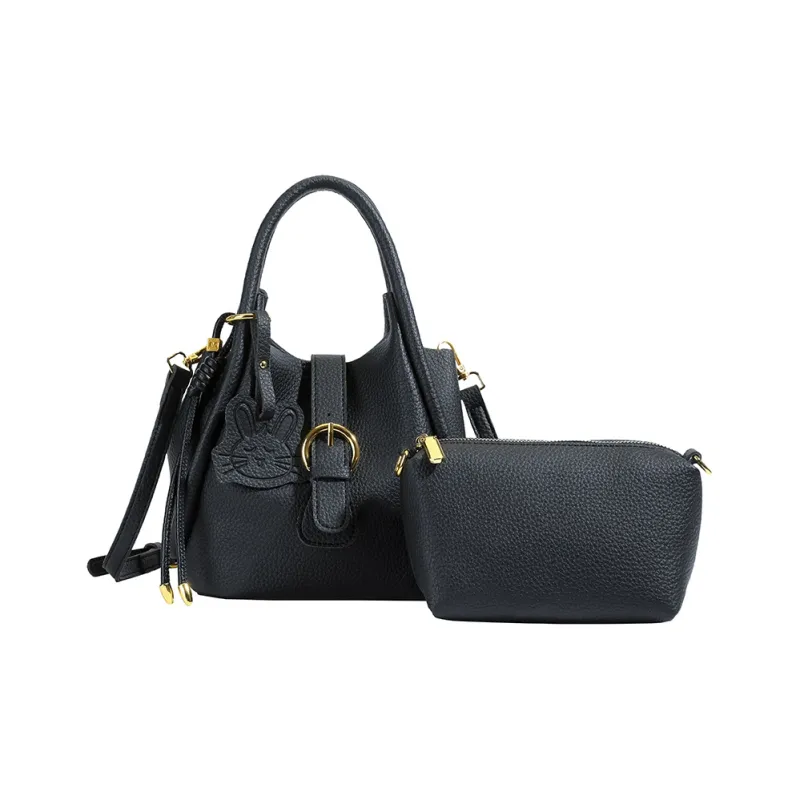 Yalu Pu Shoulder Bag, Crossbody Bag Unisex Ecru/Black/Apricot/Pink-5