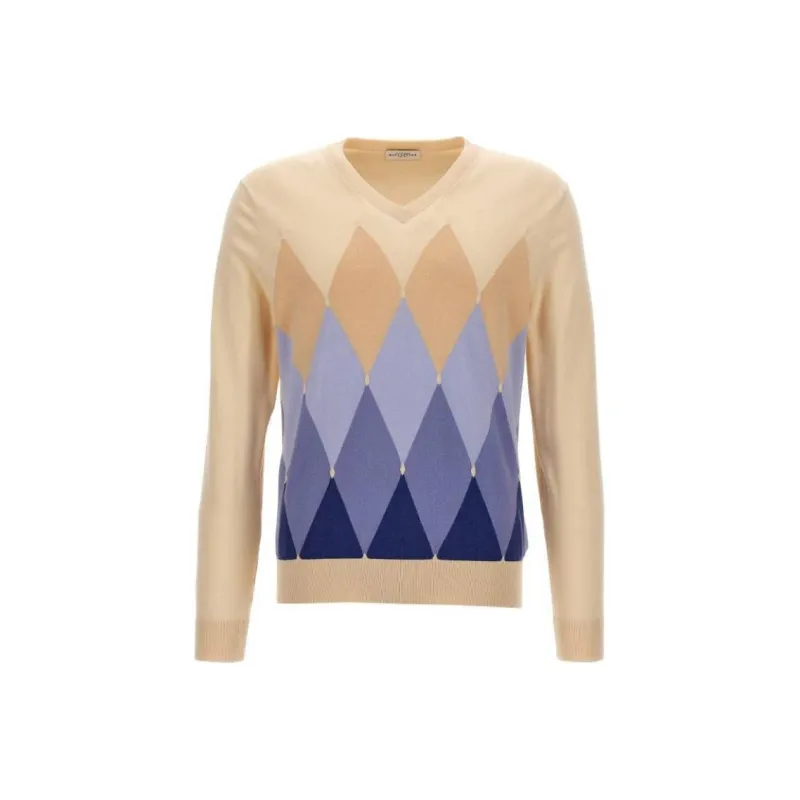 BALLANTYNE V neck Argyle Sweater-0