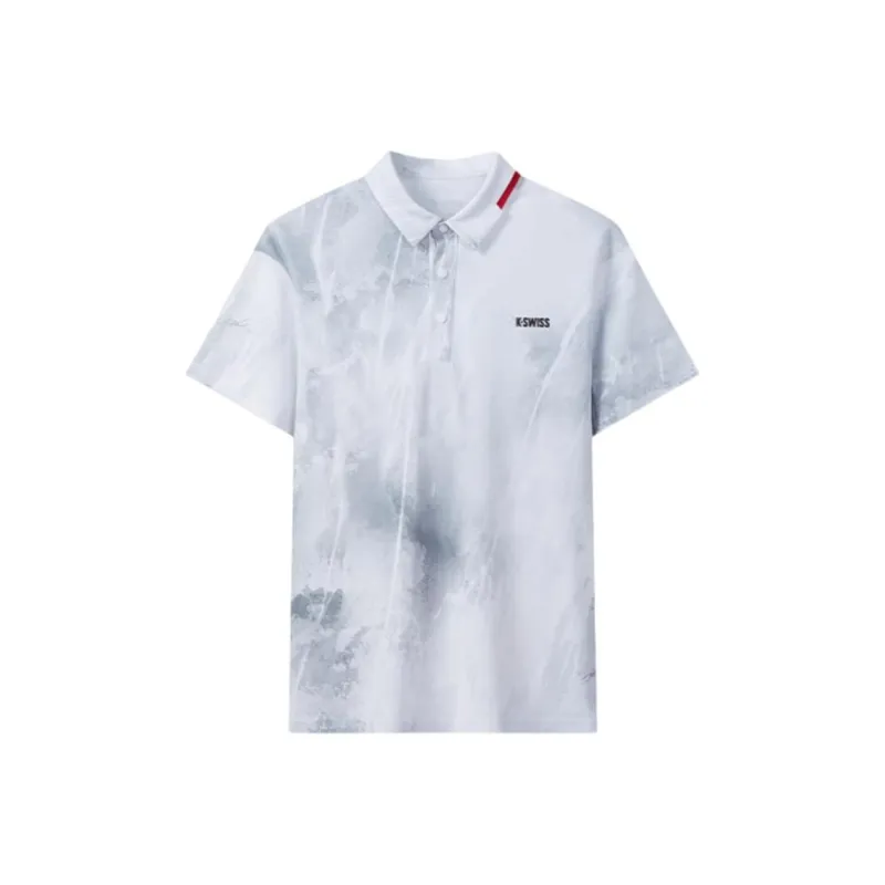KSWISS Polo Shirt Men's Gray White-0