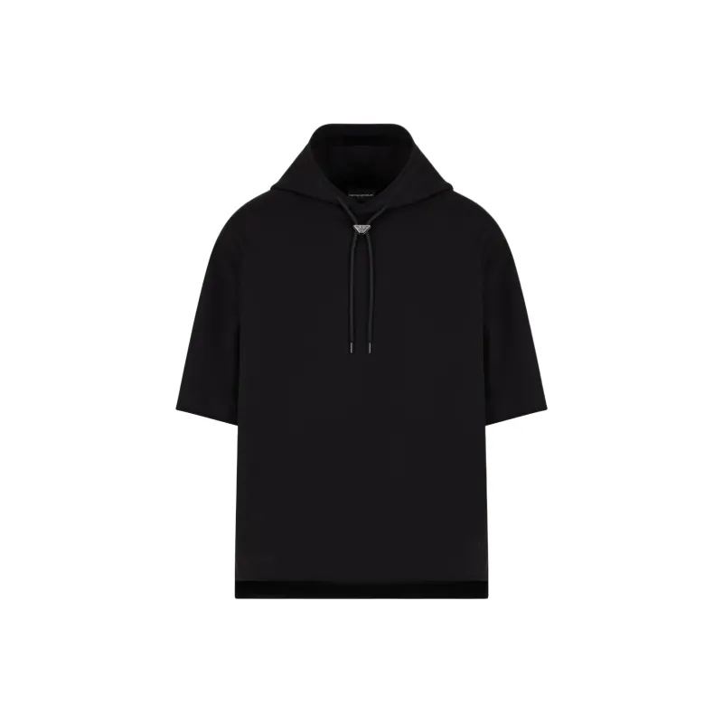 EMPORIO ARMANI Asv Short sleeved Oversized Jersey Hooded Sweatshirt-0