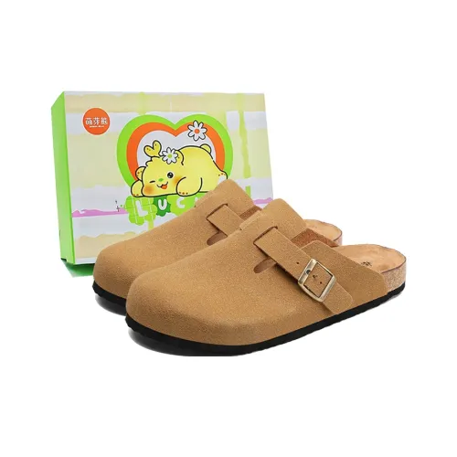 Budding Bear Cork Sole Quiet Odor Resistant Abrasion Resistant Slip Resistant Closed Toe Slippers Unisex