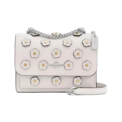 COACH Leather Shoulder Bag, Crossbody Bag Mini Women's Chalk White