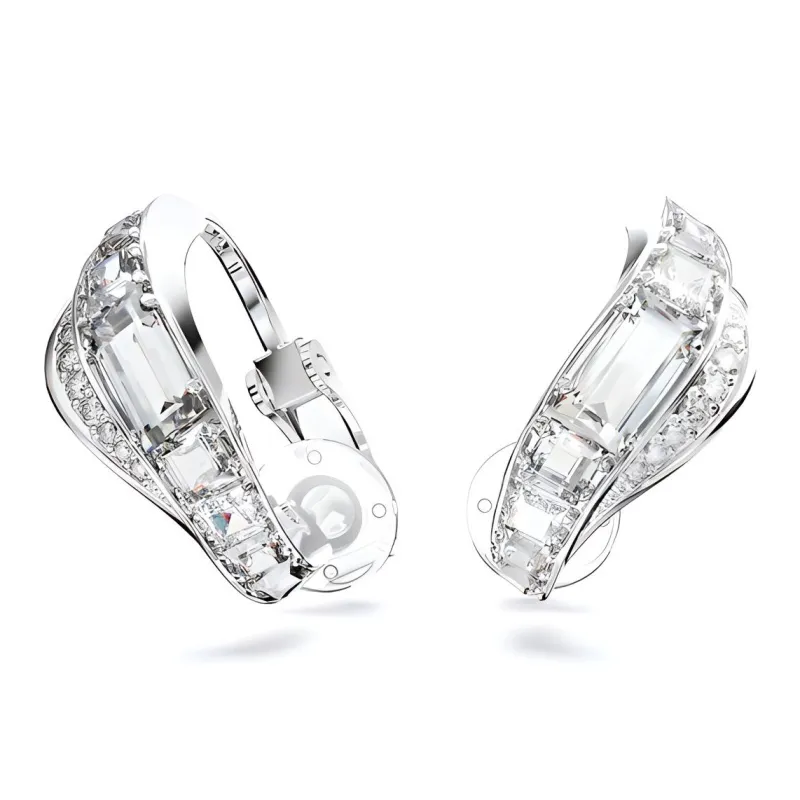Swarovski Brass Earrings Women's Silver-1