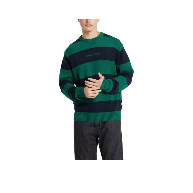 GUESS Sweater Men's Blue Green Multicolor-0