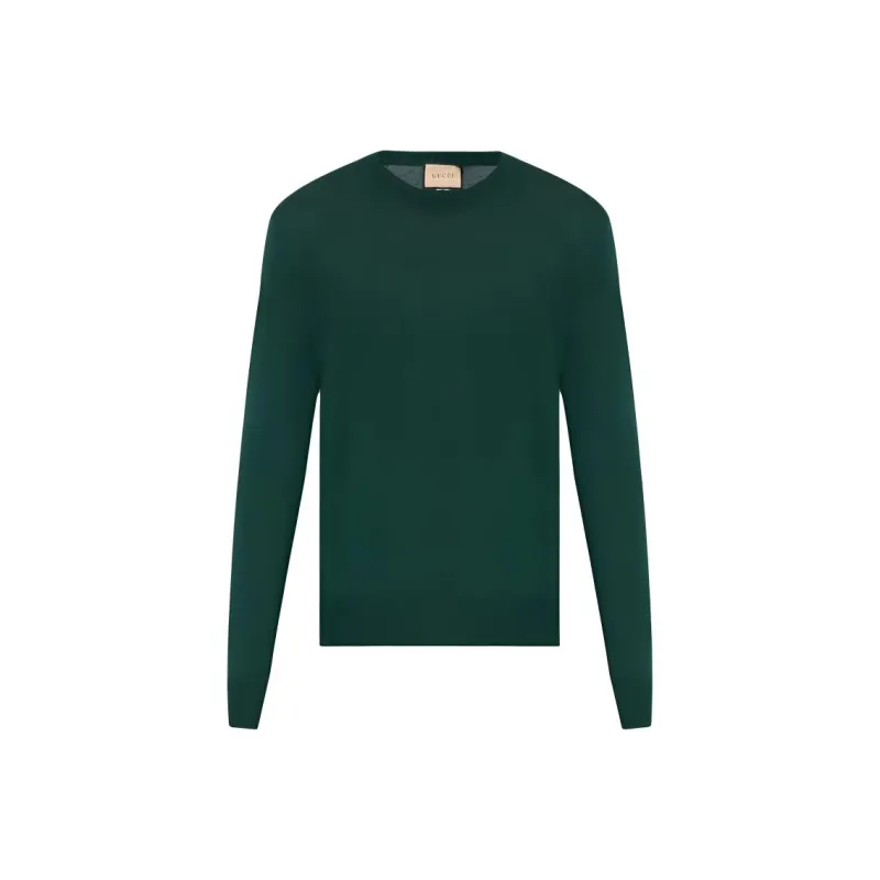GUCCI Logo Embroidered Knit Sweater-0
