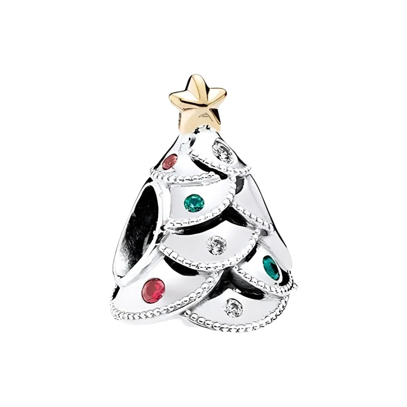 Pandora 925 Sterling Silver With 14K Gold Accessories Unisex Silver-0