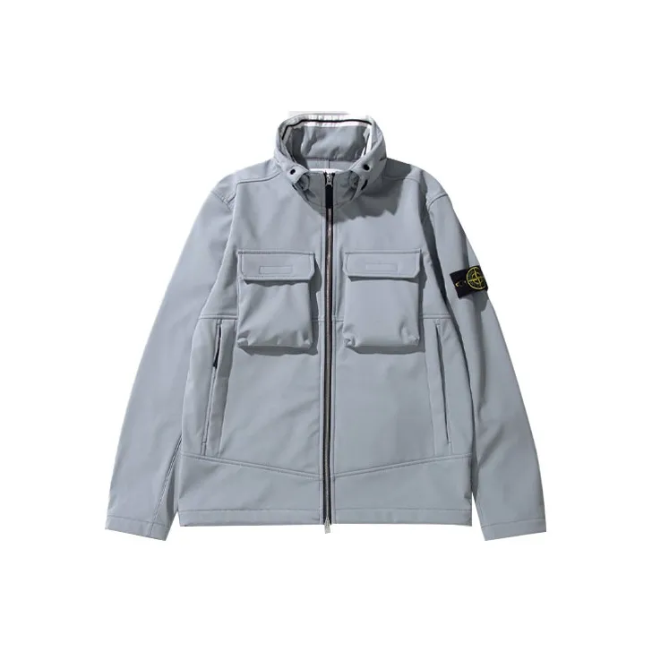 STONE ISLAND LIGHT SOFT SHELL R SERIES SOFT SHELL Jackets & Coats Men's Dusty Gray-0