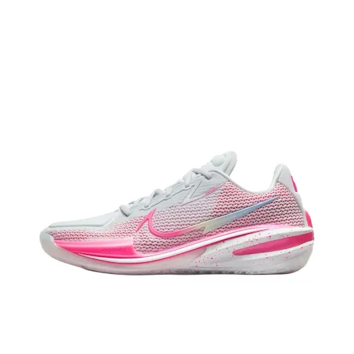 Nike Air Zoom G.T. Cut 1 Anti Slip Wear Resistant Low Top Basketball Shoes Men's White Pink