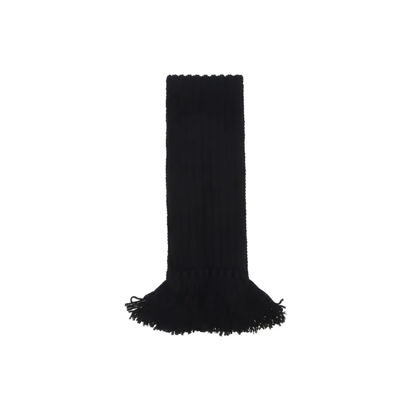 GUCCI Wool Knit Scarves Unisex Black-2