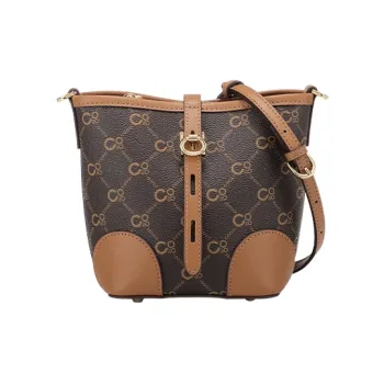 COOGI Synthetic Leather Shoulder Bag Large Size Women's Coffee