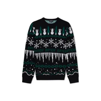 RIPNDIP FW23 Crew Neck Pullovers Unisex Street Style Long Sleeves Logo Sweater Unisex Black