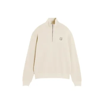 Maison Kitsune Bold Fox Head Patch Comfort Half Zipped Sweatshirt