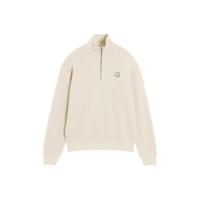 Maison Kitsune Bold Fox Head Patch Comfort Half Zipped Sweatshirt-0