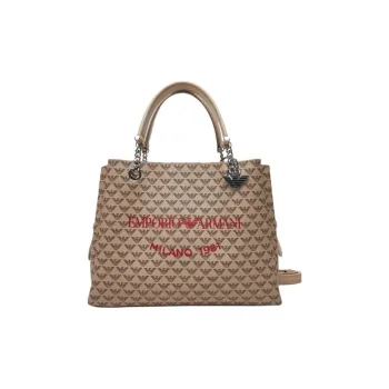 EMPORIO ARMANI Faux Leather Shoulder Bag, Crossbody Bag, Handbag Small Size Women's Brown