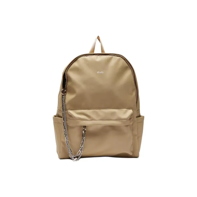 Three Blessings Composite Material Backpack Medium Size Women's Black/Khaki/Green-10
