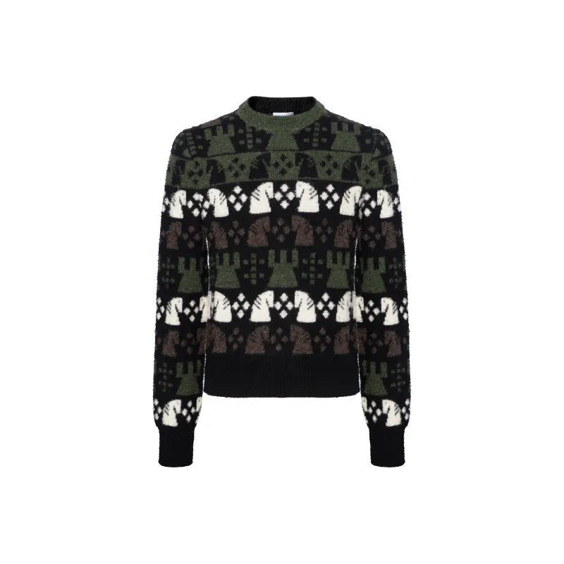 Burberry Pattern Intarsia Knit Crewneck Jumper-0