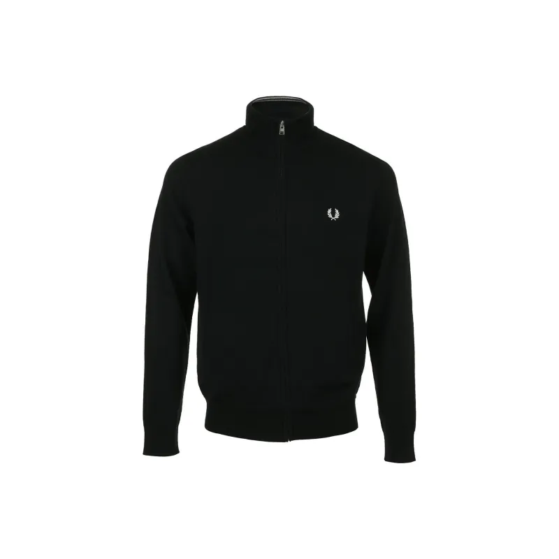 FRED PERRY Logo Embroidered Zipped Knitted Sweatshirt-0