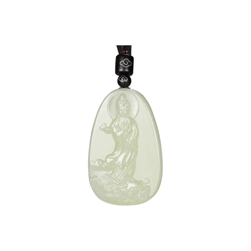 KUNYUYAO Hetian Jade Pendants White Jade/Pale Greenish White Jade Unisex-0