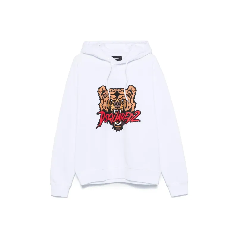 DSQUARED 2 Bear Logo Cool Fit Hoodie Sweatshirt-0