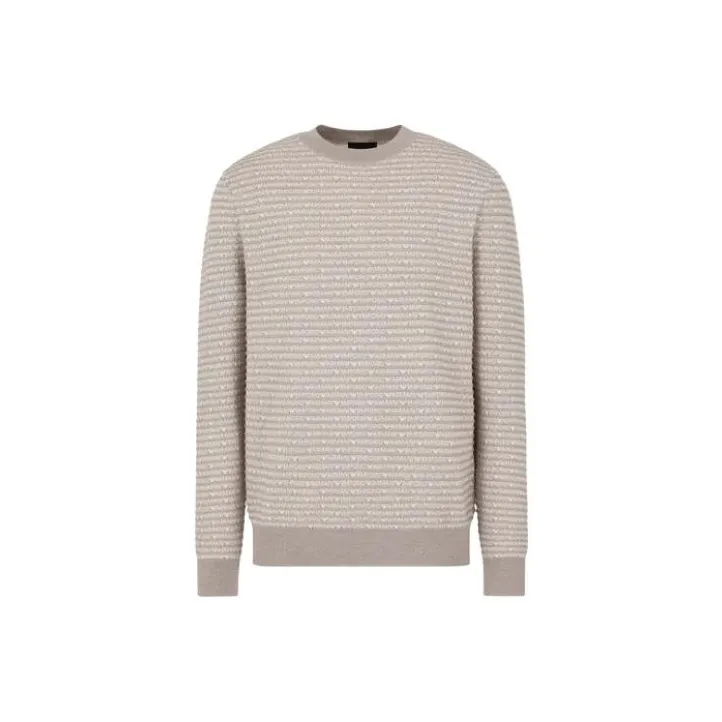 EMPORIO ARMANI Striped Ribbed Jumper-0