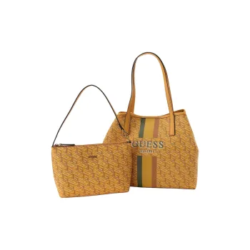 GUESS Polyurethane Tote Bag Shopping Bag Shoulder Bags Women's Yellow