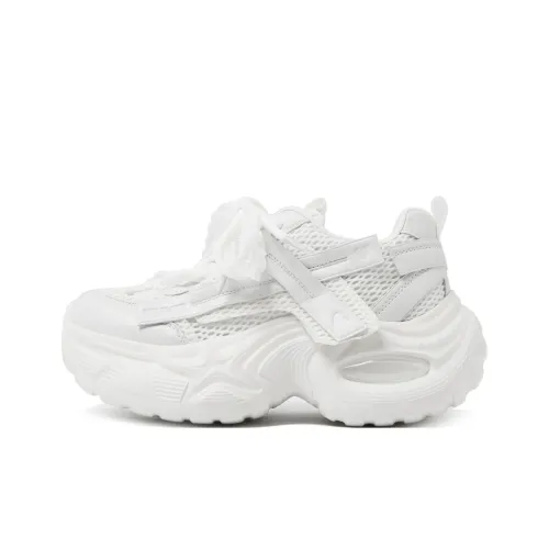 CAMEIDO Low Top Chunky Sneakers Women's White