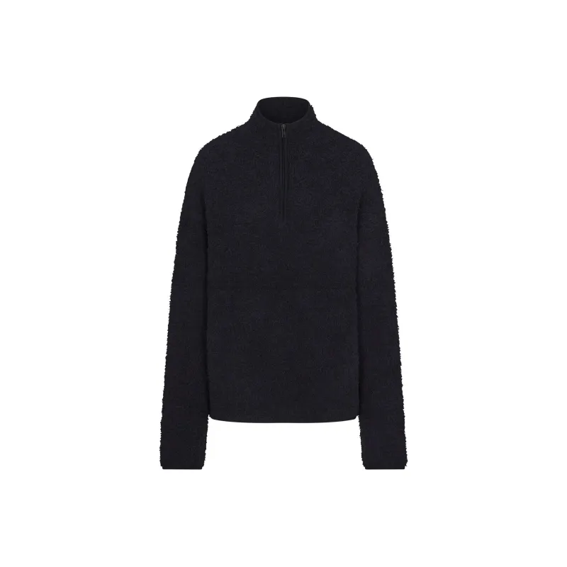 SKIMS FW24 Fake Day Collection COZY KNIT UNISEX QUARTER ZIP PULLOVER Sweatshirt Unisex ONYX/Onyx-0