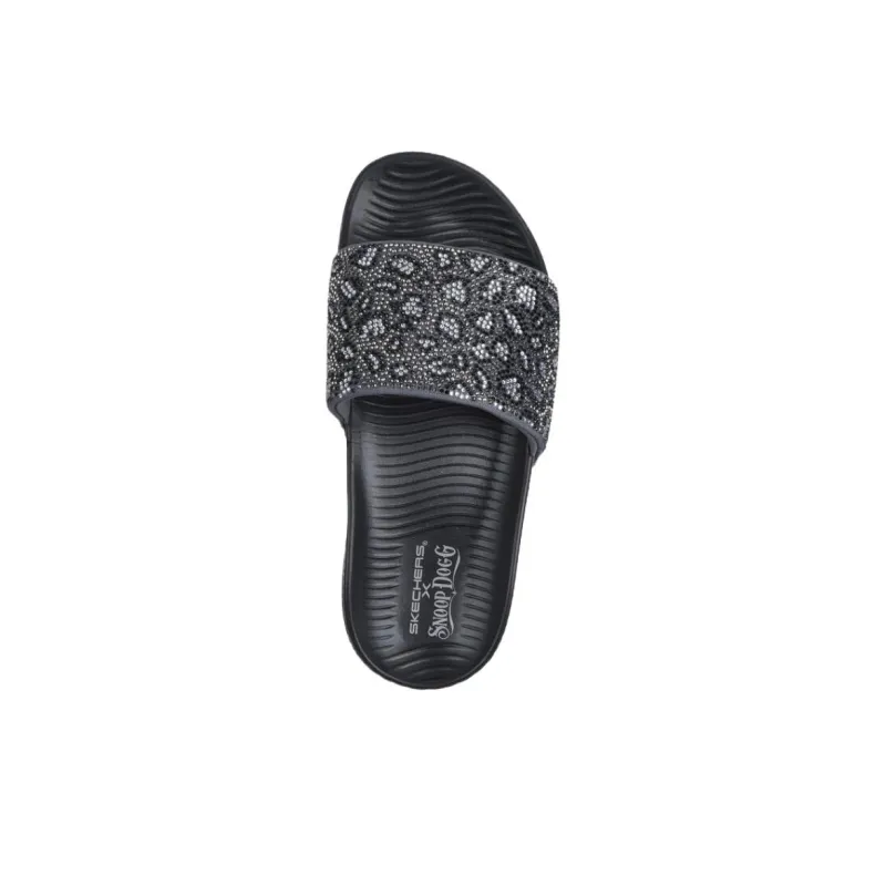 Skechers Cushioning Slide Slippers Women's Black-3