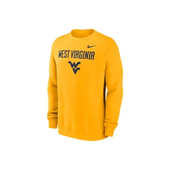 Nike West Virginia Mountaineers Primetime Primary Stack Men's Nike College Pullover Crew