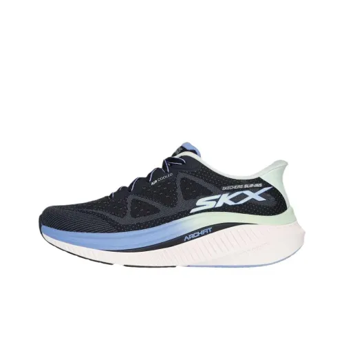 Skechers Cushioning And Breathable Low Top Running Shoes Women's Black