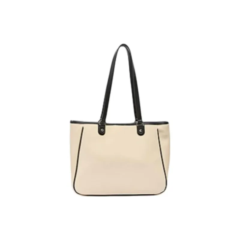 Three Blessings PU Tote Bag, Shopping Bag, Shoulder Bag Medium Size Women's Brown/Black-11