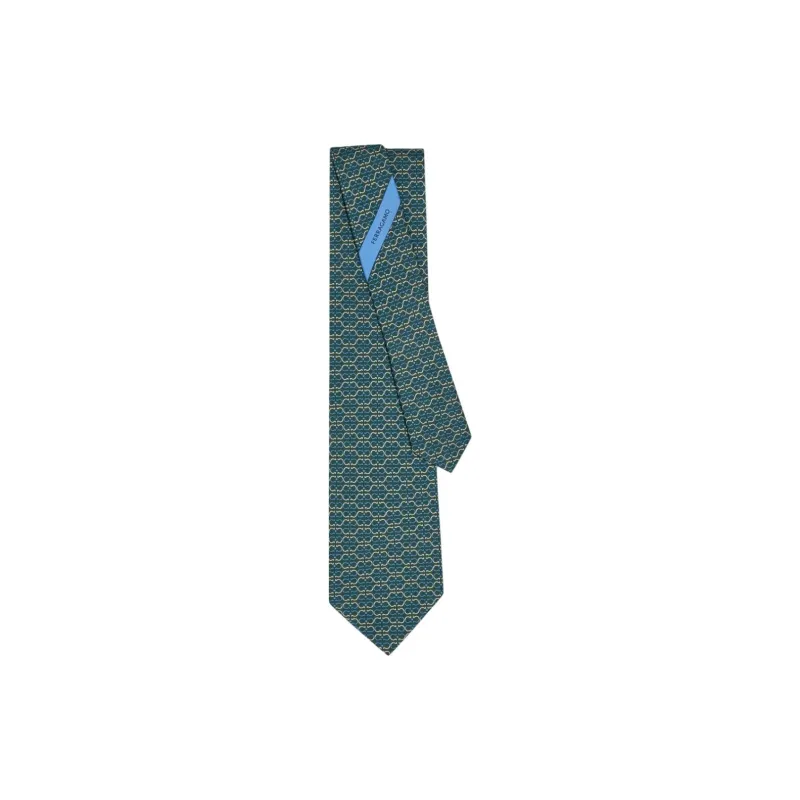Ferragamo Gancini print Tie-1