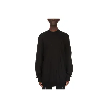 RICK OWENS/RO SS24 Splintered Peter In Black Heavy Jersey Knitwear Men's Black