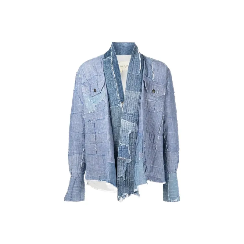 GREG LAUREN Patchwork Denim Jacket-0