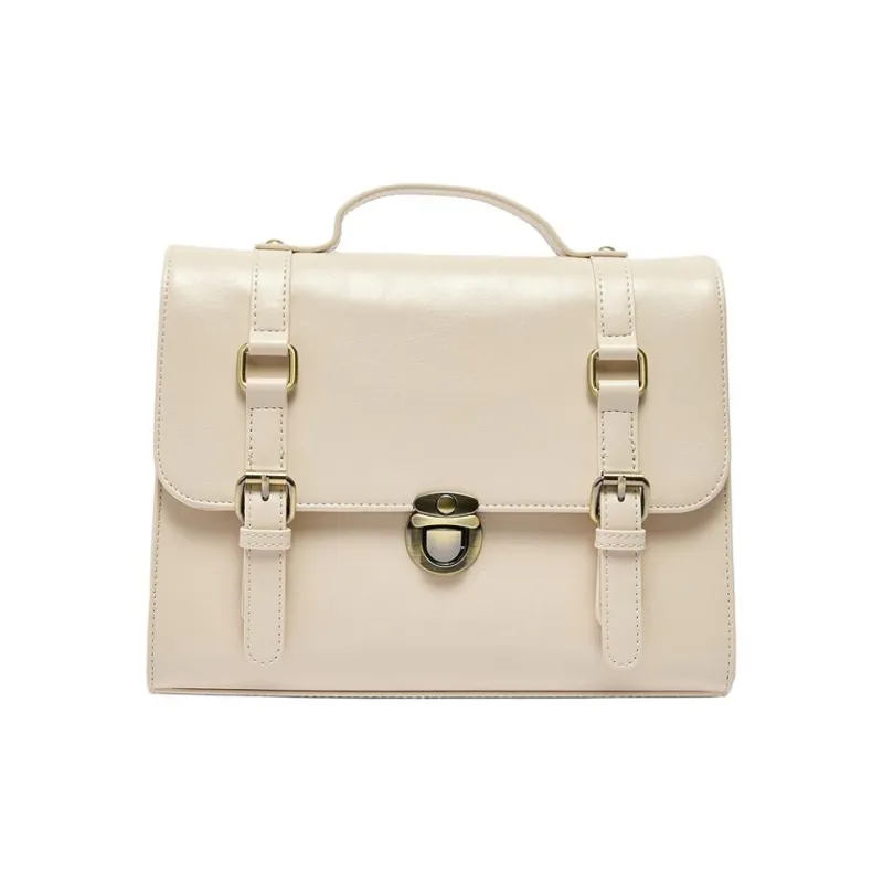 Three Blessings PU Backpack Medium Size Women's Ivory White-0