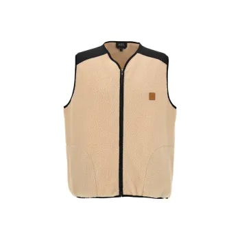 A.P.C Nate Logo Patch Zip Up Vest