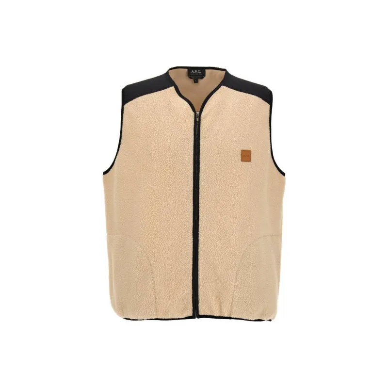 A.P.C Nate Logo Patch Zip Up Vest-0